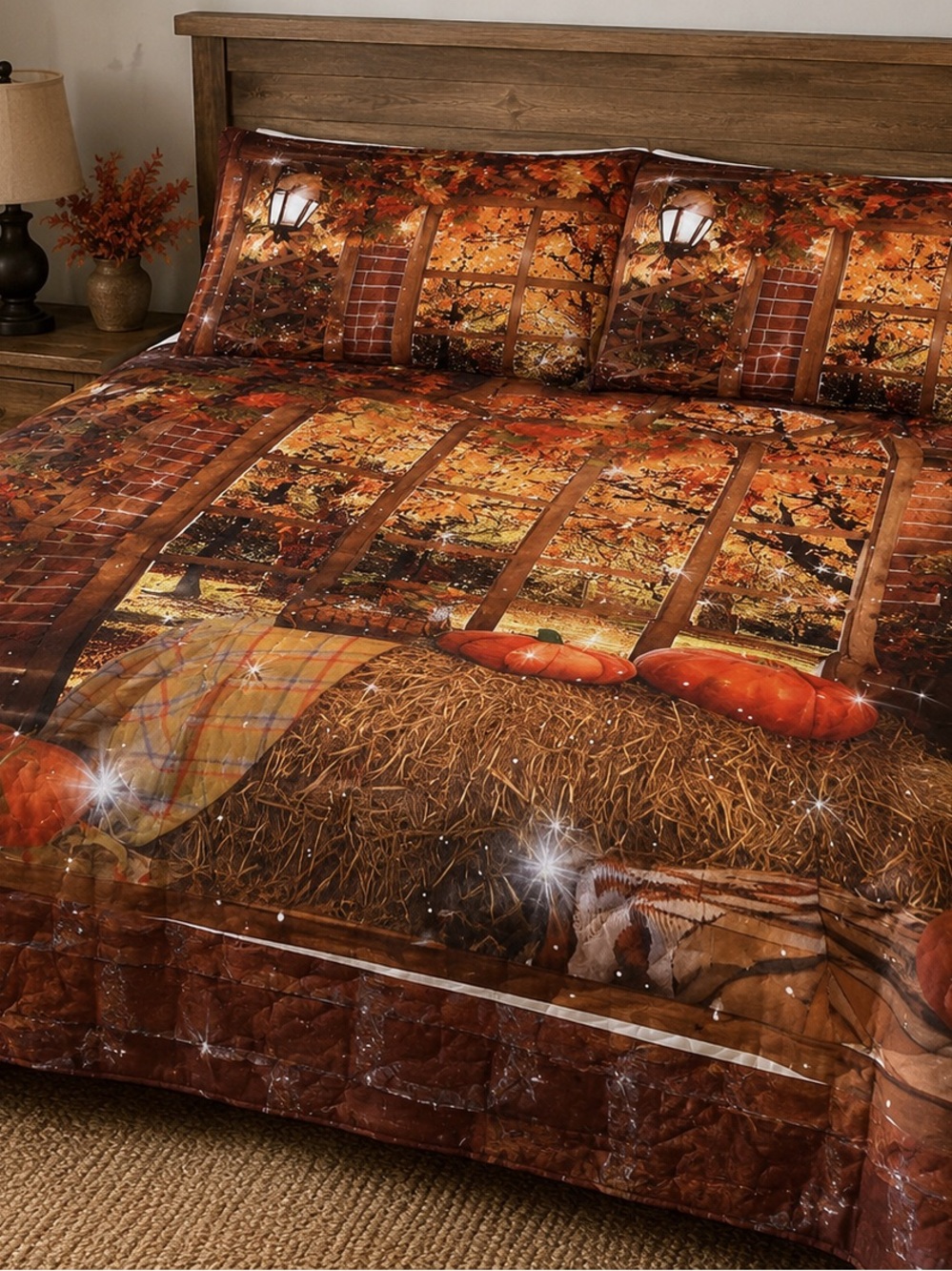 🍂 Fall Harvest Queen Size Quilt 🍂